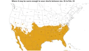 Spring in Winter? Warm Weather Could Bring Shorts to 25+ States! ☀️🌡️A spring-like pattern will push temperatures high enough for shorts in over 25 states this week. Unseasonable warmth continues! (Source: Ben Noll / ECMWF)