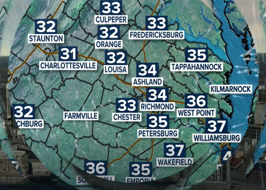 Showers possible through midday.