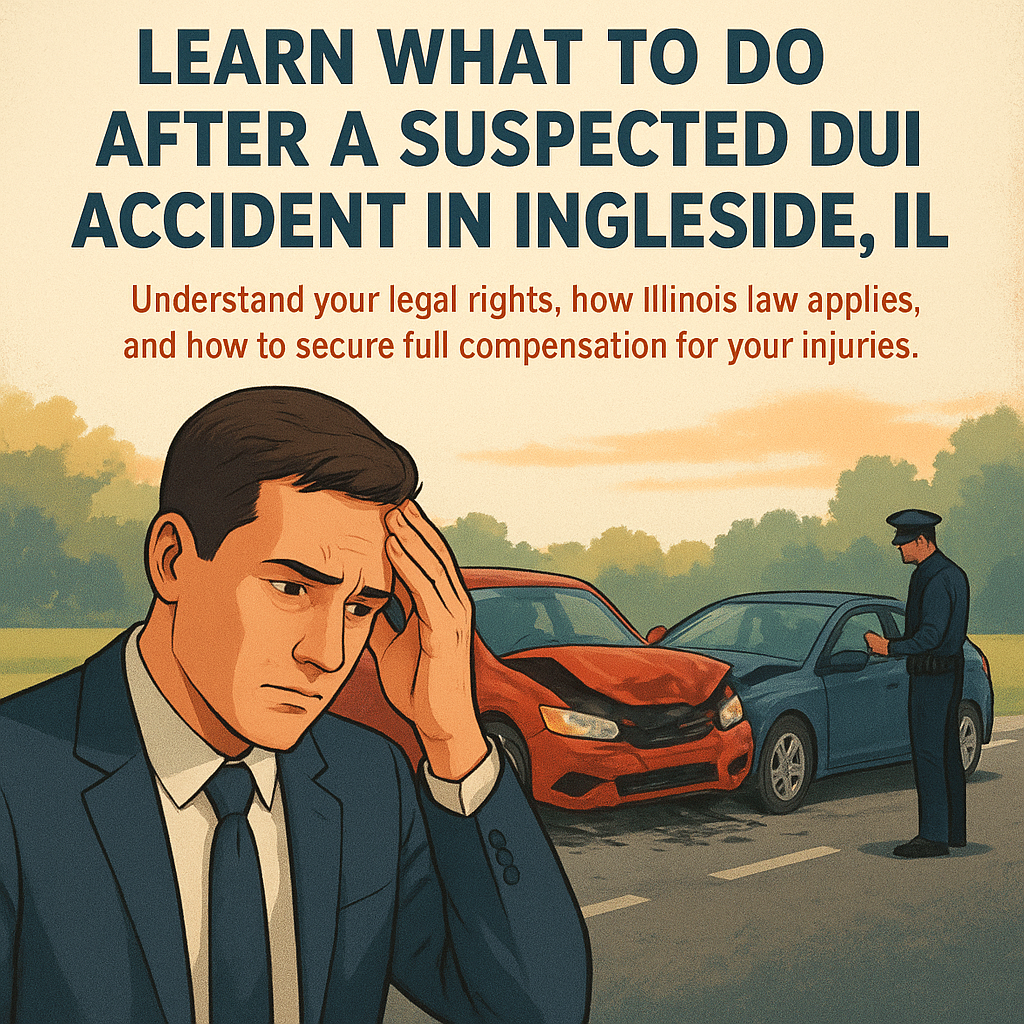 Learn what to do after a suspected DUI accident in Ingleside, IL. Understand your legal rights, how Illinois law applies, and how to secure full compensation for your injuries.