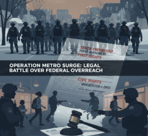 Minnesota challenges Trump’s Operation Metro Surge, alleging unconstitutional immigration enforcement, state retaliation, and civil rights violations.