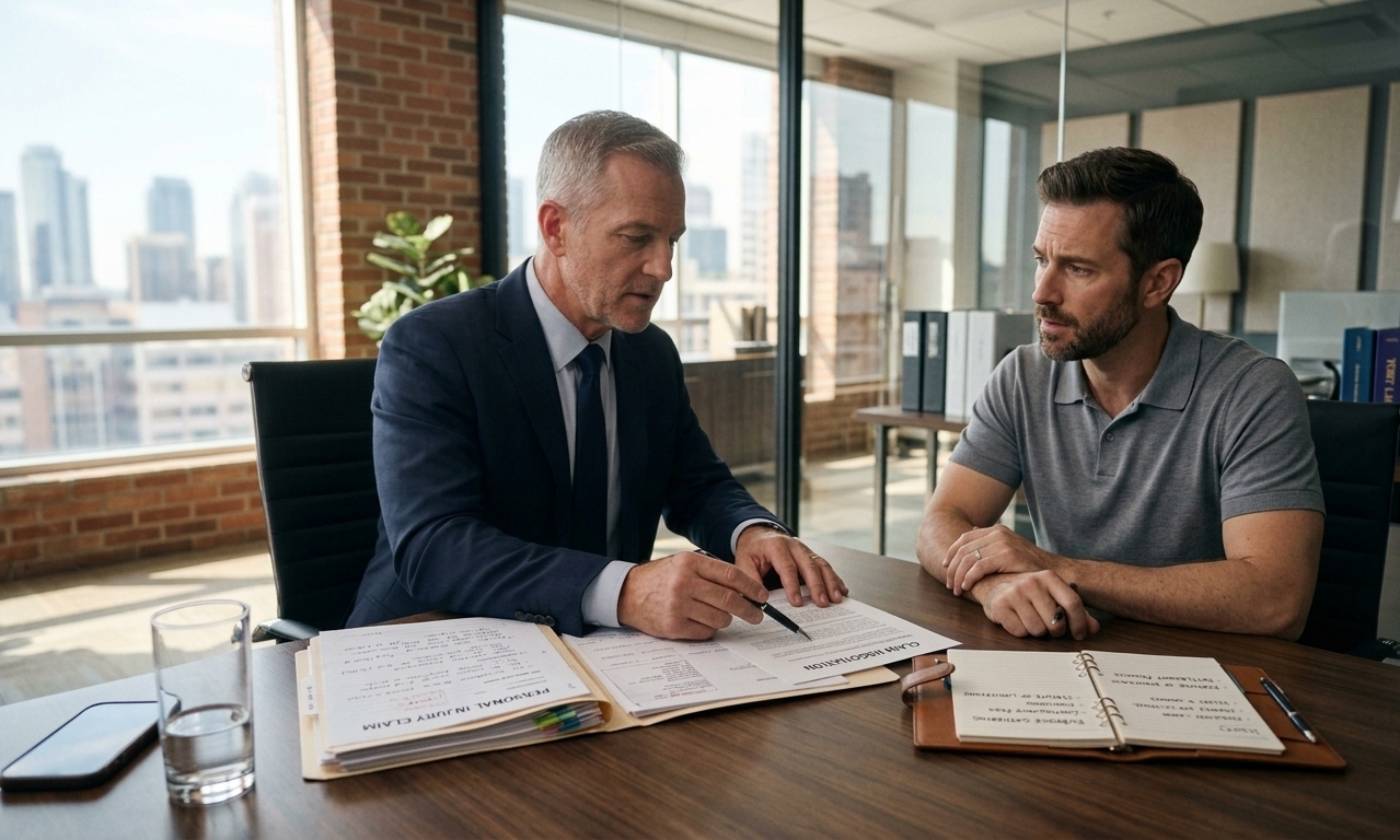 A complete guide to personal injury claims: choosing the right lawyer, understanding contingency fees, gathering evidence, legal deadlines, and settlement process.